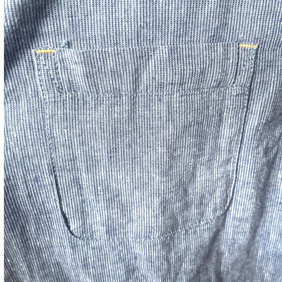 Fat Face Men's‎ Linen Blue stripe Button Down Shirt L - Picture 4 of 7